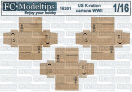 16301 Cajas de raciones K, US army WWII, escala 1/16