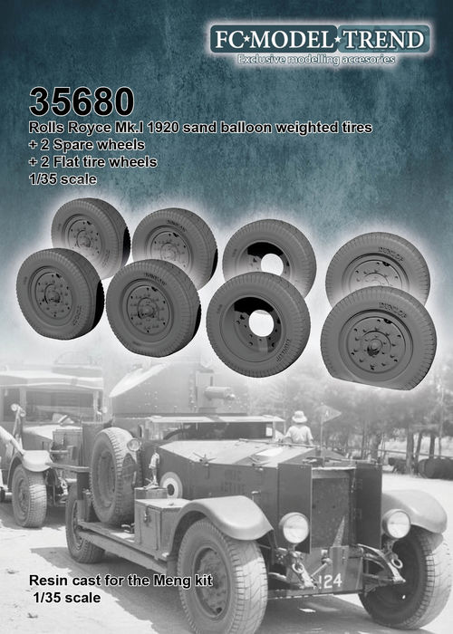 35680 Rolls Royce Mk1 1920 ruedas desérticas con peso, escala 1/35