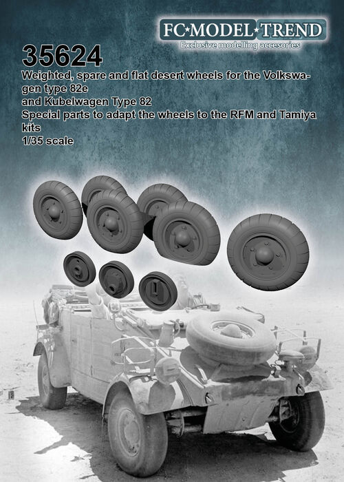 35624 Ruedas balón con peso para Kubelwagen y Volkswagen, escala 1/35