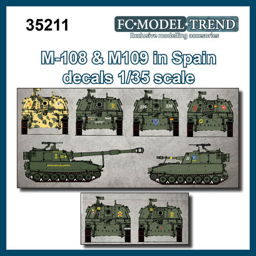 35211, M108 y M109 en España, calcas 1/35