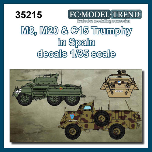 35215 M8, M20 y Trumphy en España, calcas escala 1/35