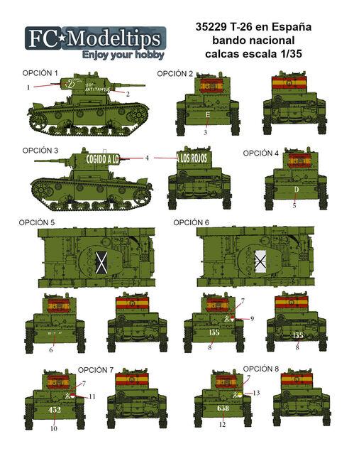 35229 Calcas T-26 en España, bando nacional, escala 1/35