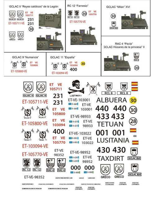 35230 VCI Centauro en España, calcas escala 1/35
