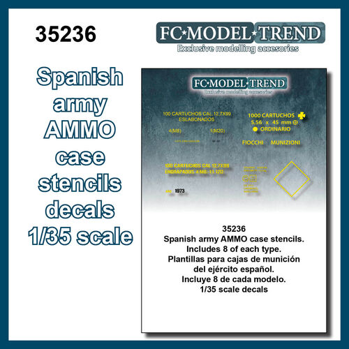 35236 Cajas de munición del ejército español, calcas escala 1/35