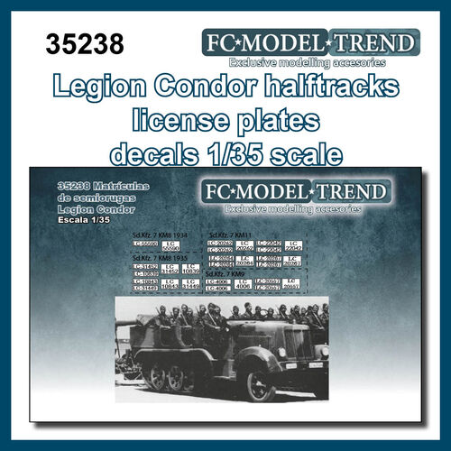 35238 Matrículas de semiorugas de la Legión Cóndor, escala 1/35