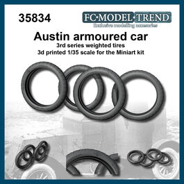 35834 neumáticos "con peso" para el vehículo blindado Austin, escala 1/35