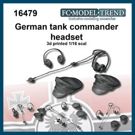 16479 Gorra jefe de carro, auriculares y micrófono. Alemania WWII. Escala 1/16.
