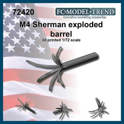 72420 Sherman, cañón reventado, escala 1/72.