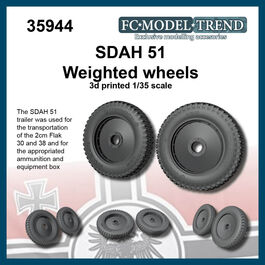 35944 Sd.AH 51 trailer, Flak 30/38, ruedas con peso, escala 1/35