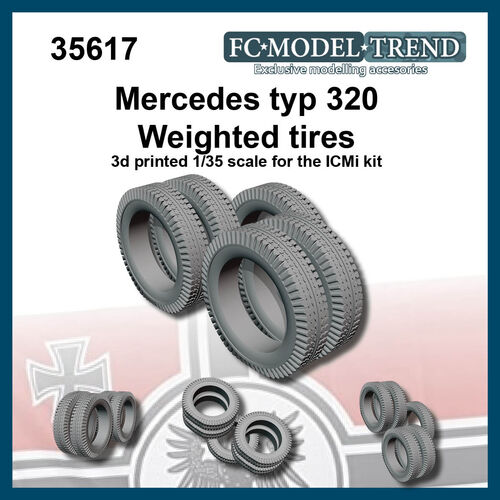 35617 Mercedes typ 320, neumáticos con peso, escala 1/35.
