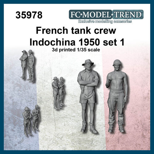 35978 Tripulación de carro francesa, Indochina 1950 set 1, escala 1/35