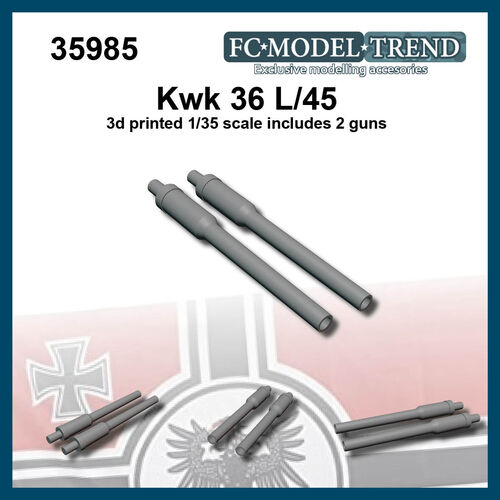 35985 Cañón KwK36 L/45, 2 unidades. Escala 1/35.