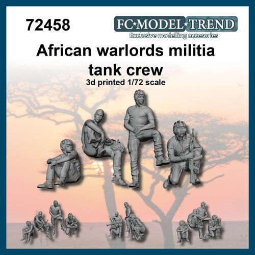 72458 Tripulación de carro milicia africana. Escala 1/72.