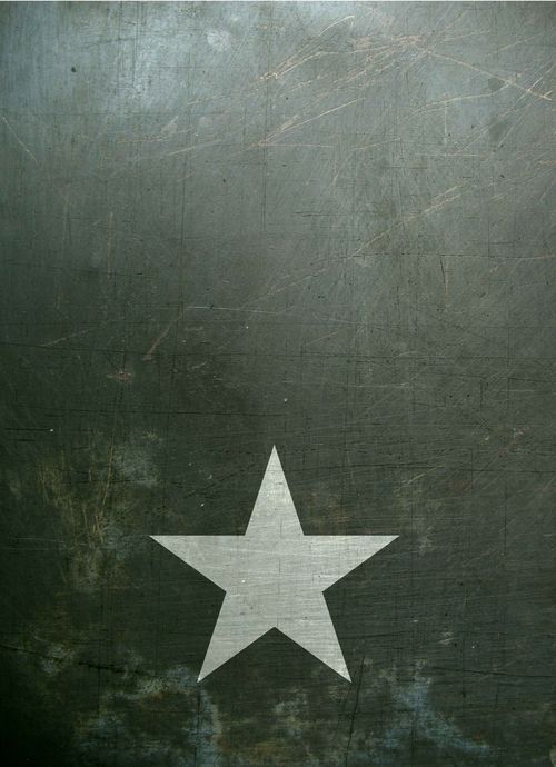 35396 Grunge self adhesive base White star 19x13cm