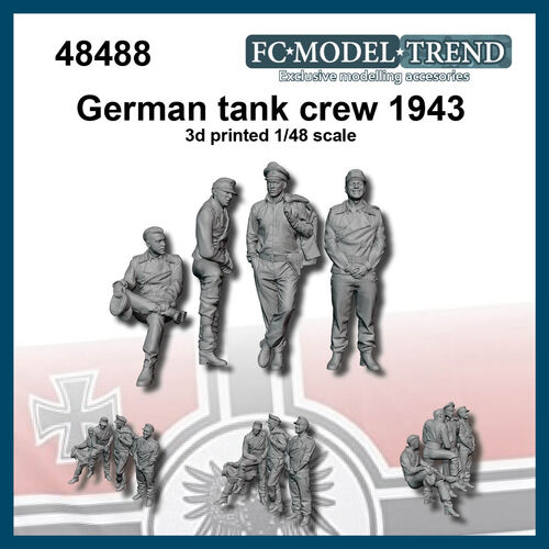 48488 Tripulación de carro alemana 1943, escala 1/48.