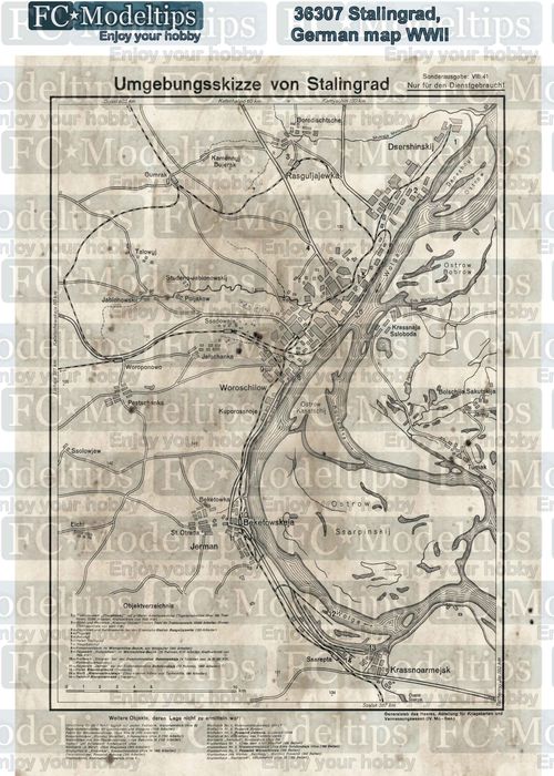Base Mapa alemán de Estalingrado, WWII