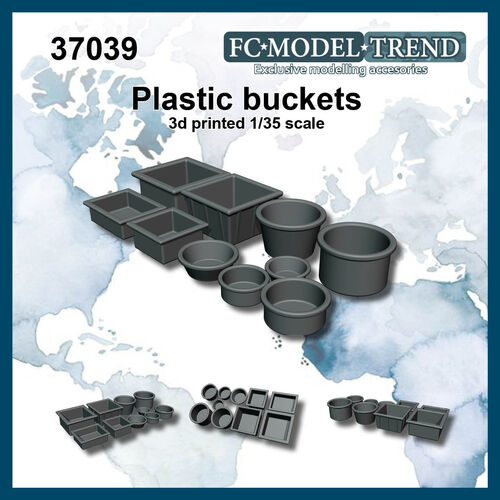 37039 Cubetas de plástico. Escala 1/35.