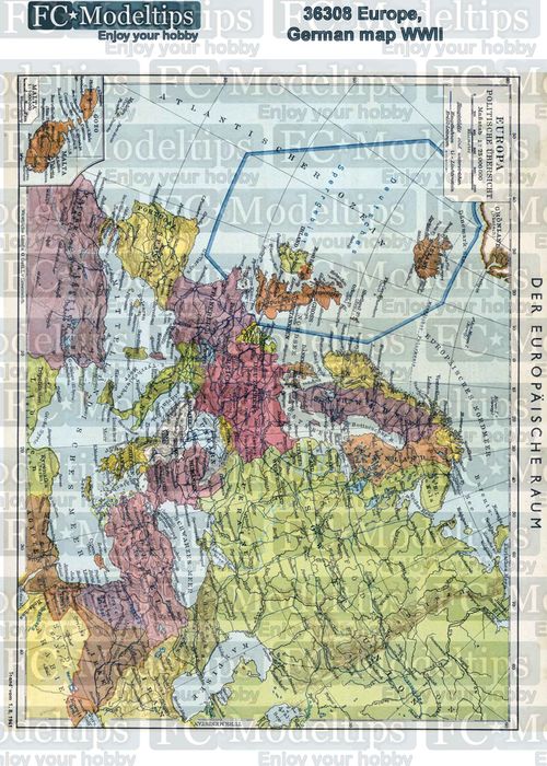 Base Mapa alemán de Europa, WWII