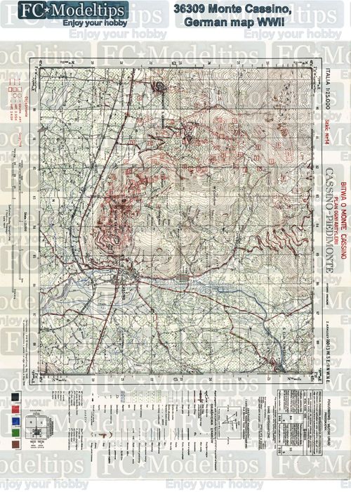 Base Mapa alemán de Monte Casino  WWII