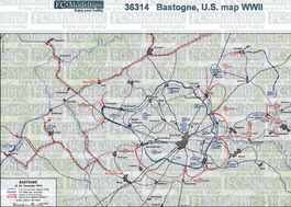 36314 Base Mapa norteamericano de Bastogne, WWII, en papel adhesivo