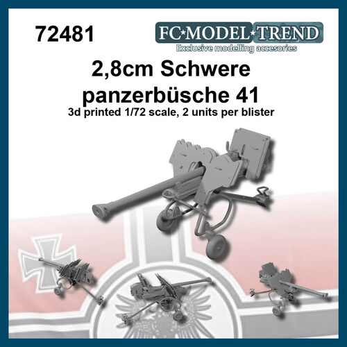 72481 2,8 cm schwere panzerbüchse 41, escala 1/72.
