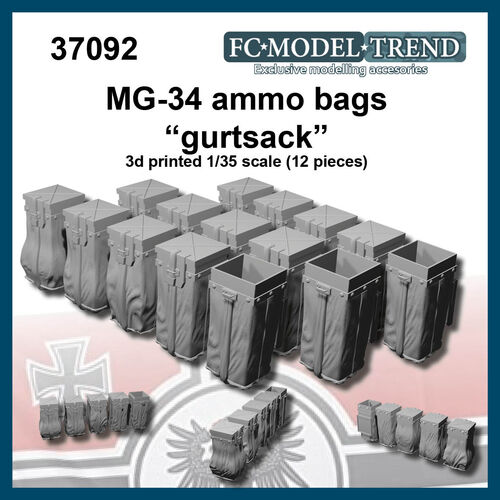 37092 Bolsas de munición MG-34 "gurtsacks" escala 1/35.