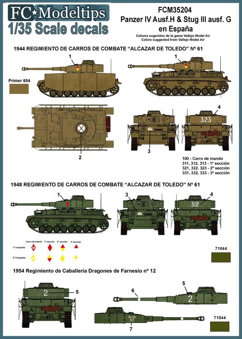 C35204 Calcas Panzer IV y Stug III en España