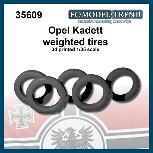 35609 Neumáticos con peso para el coche alemán Opel Kadett, escala 1/35.