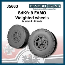 35663 Sd.Kfz. 9 Famo, ruedas con peso. Escala 1/35.