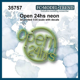 35757 Open 24hrs, cartel de neón, escala 1/35