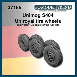 37155 Ruedas con neumáticos Uniroyal para Unimog S404, escala 1/35.