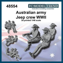 48554 Australia, tripulación Jeep, WWII, escala 1/48.