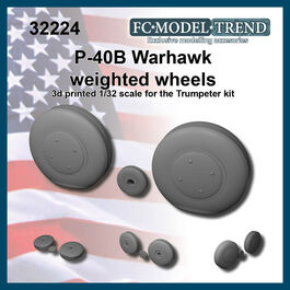 32224 P-40B Warhawk, ruedas con peso, escala 1/32.