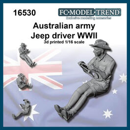 16530 Conductor de Jeep del ejército australiano WWII, escala 1/16.