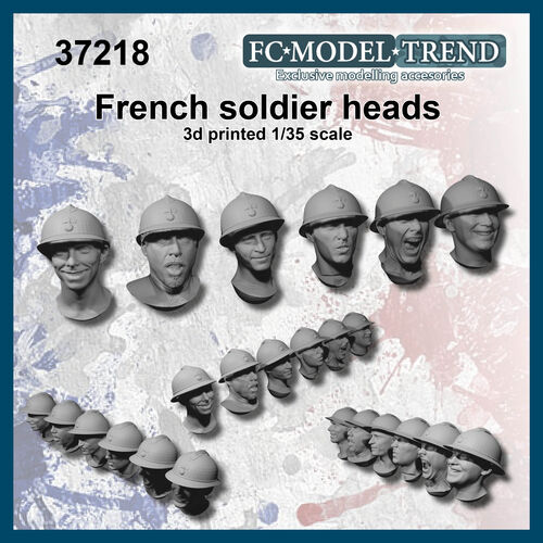 37218 Cabezas soldados franceses WWII, escala 1/35.