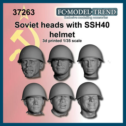 37263 Cabezas de soldados soviéticos WWII con casco SSH40, escala 1/35.