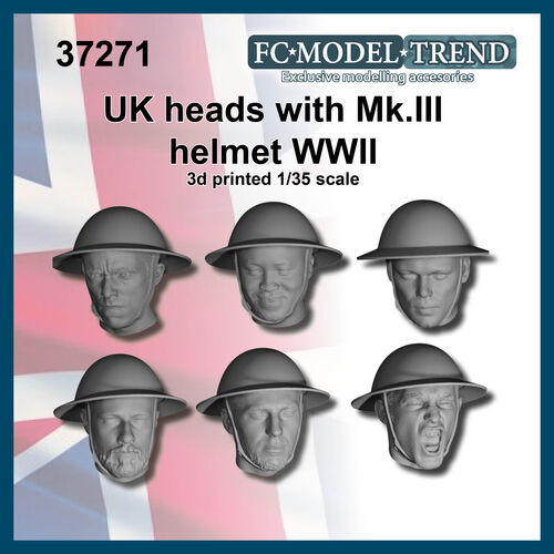 37271 Cabezas soldados británicos con casco Mk. III, escala 1/35.