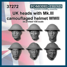 37272 Cabezas soldados británicos con casco Mk.III con rejilla, escala . 1/35.