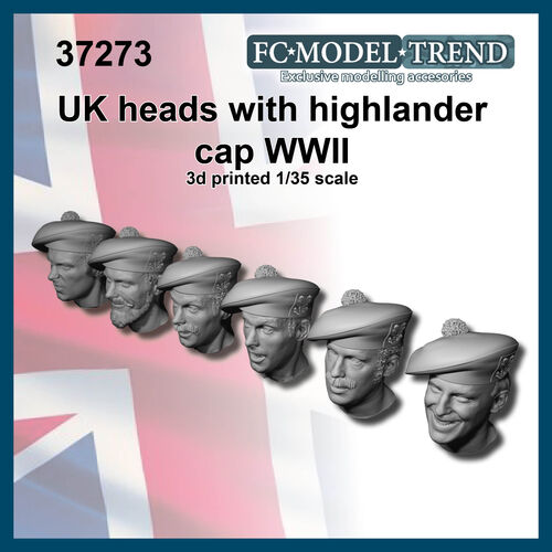 37273 Cabezas soldados británicos con boina escocesa, escala 1/35.