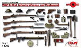 ICM35683 WWI british infantry weapon & equipment 1/35 scale.