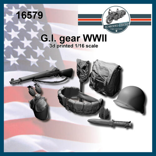 16579 Equipo de soldado USA WWII, escala 1/16.