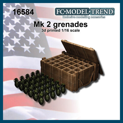 16584 Granadas USA mK.2, ESCALA 1/16.