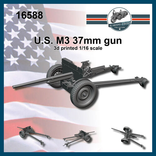 16588 Cañón M3 de 37mm USA, escala 1/16.
