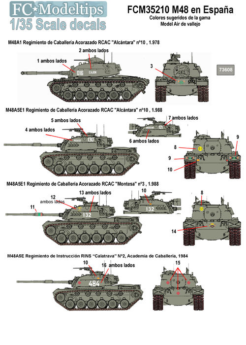 35210 M48 en España, calcas 1/35