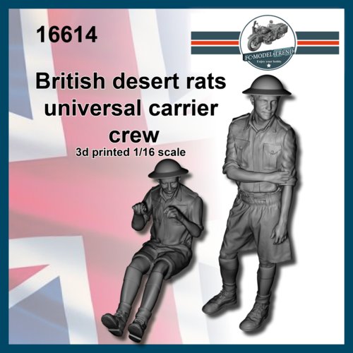 16614 Tripulación "desert rats" británica para Uhiversal carrier, escala 1/16.