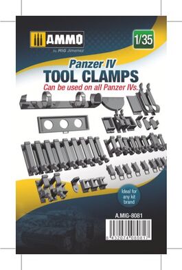 AMMO8081 Panzer IV tool clamps 3d 1/35 scale.