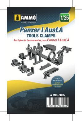 AMMO8095 Panzer I Ausf.A tool clamps 3d printed 1/35 scale.