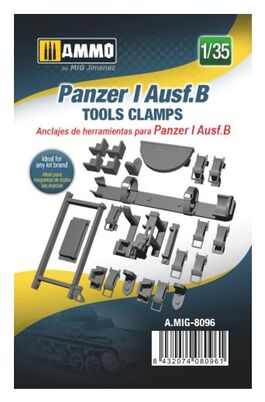 AMMO8096 Panzer I Ausf. B tool clamps 3d printed 1/35 scale.