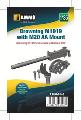 mig8148 Browning M1919 con afuste AA M20, escala 1/35