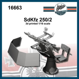 16663 SdKfz 250/4 AA zwillingssockel 36, escala 1/16.